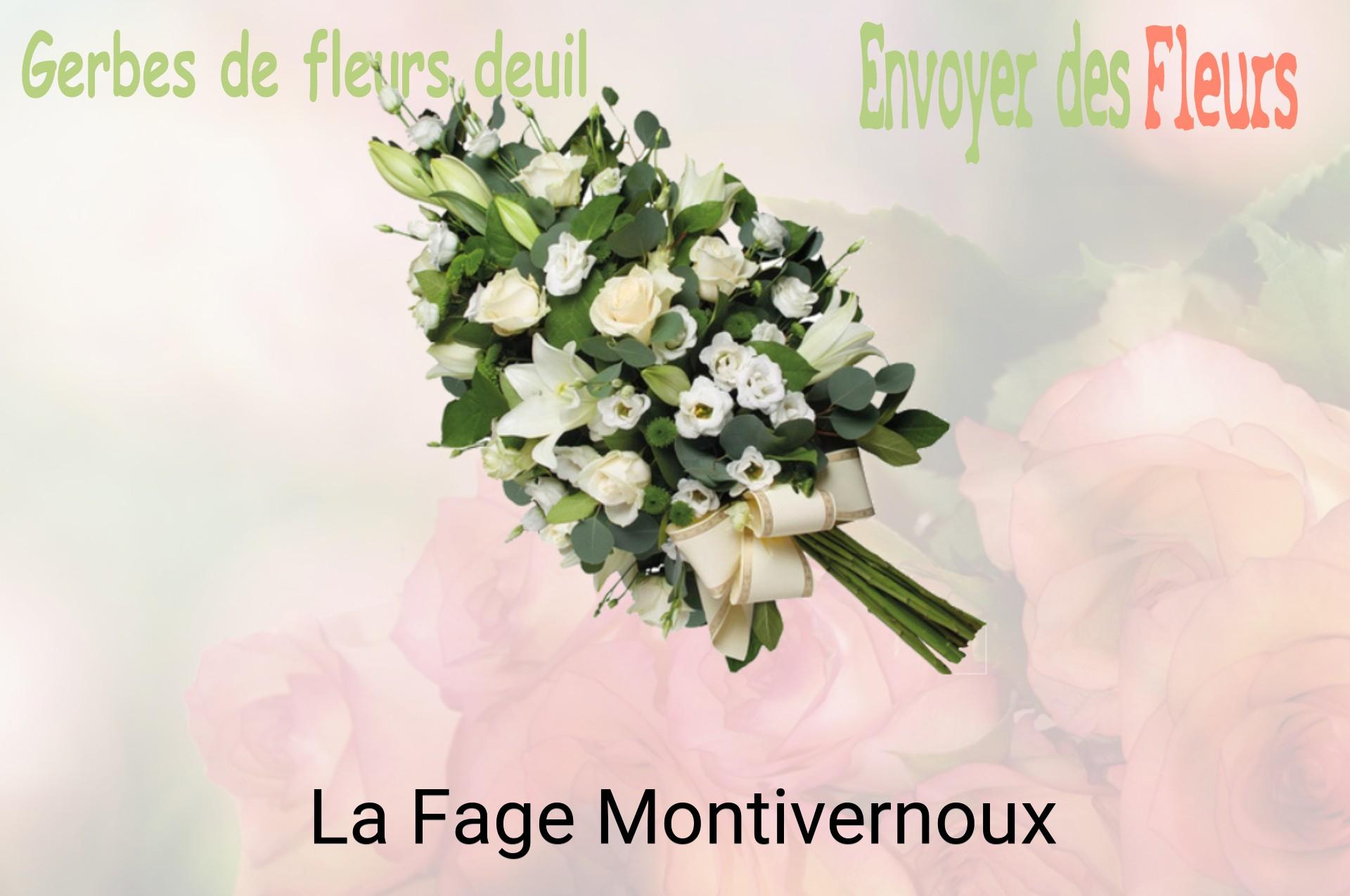 Gerbe de fleurs de deuil livrée à La Fage-Montivernoux